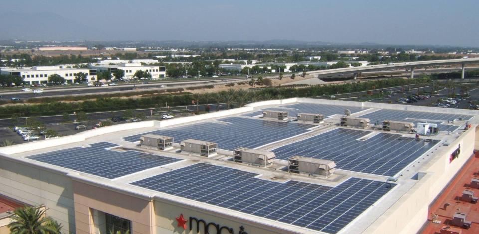 A rooftop photovoltaic system for a Macy's store in Irvine, California.
