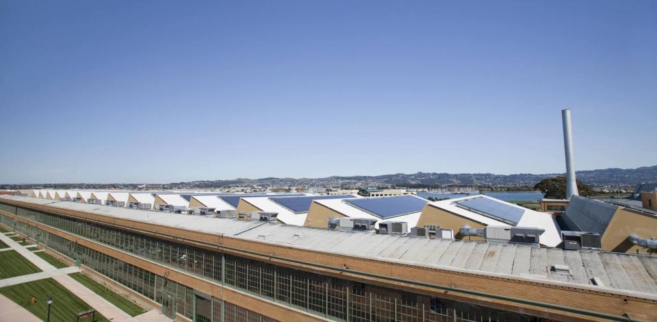 A rooftop photovoltaic power station at the Ford plant in Richmond, California.